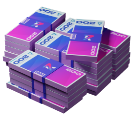 Pila de monedas y premios del programa de lealtad de Boomerang Casino